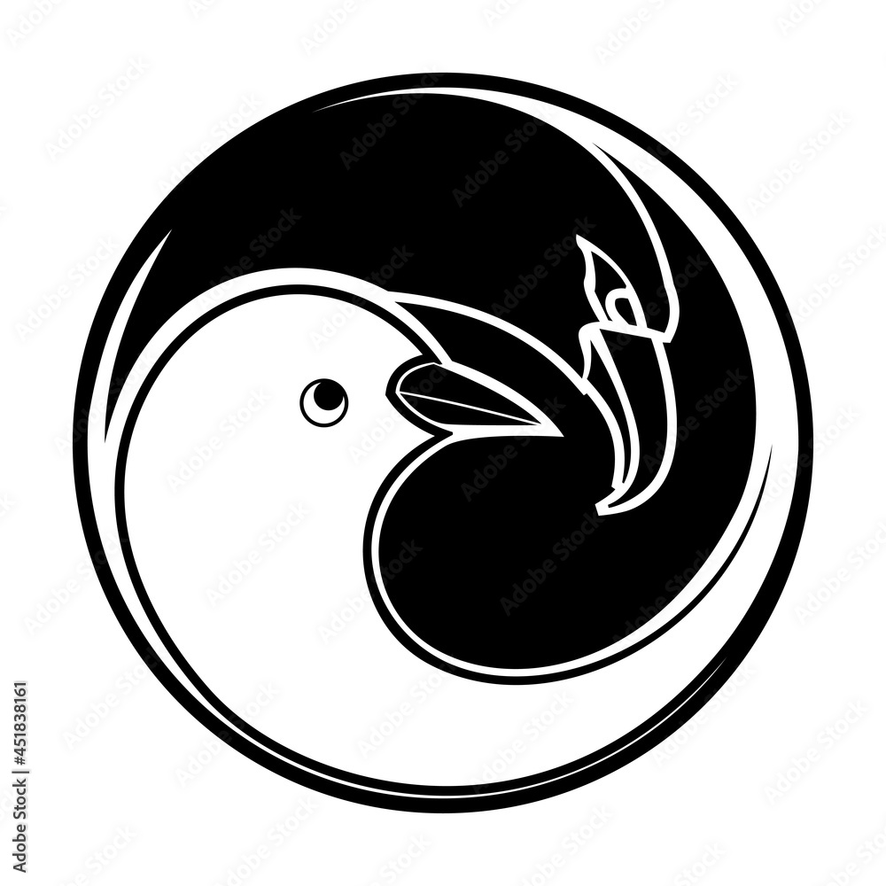 Yin and yang eagle and pigeon Yin and yang eagle and pigeon