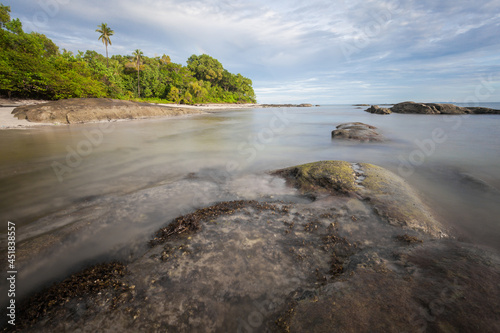 long exposure capture of coast in borneo - malaysia.