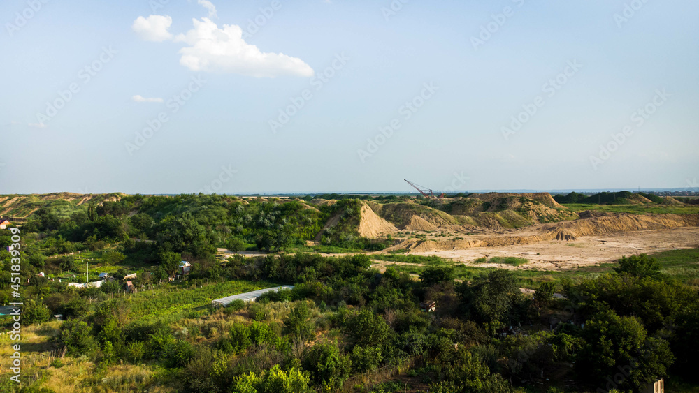 Aerial view of sand quarry - aerial photography Aerial view of sand quarry - aerial photography