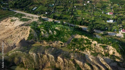 Aerial view of sand quarry - aerial photography