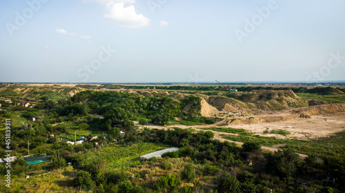 Aerial view of sand quarry - aerial photography