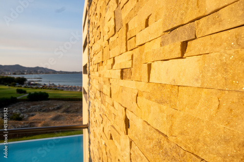 Wallpaper Mural Blick vom Balkon, Steinmauer Torontodigital.ca