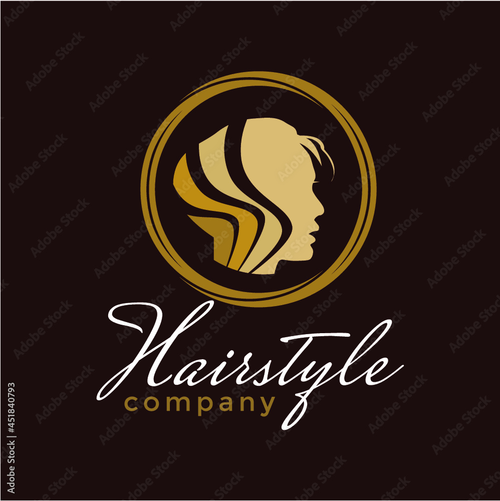 Hairstyle Women silhouette Logo Vector image Hairstyle Women silhouette Logo Vector image