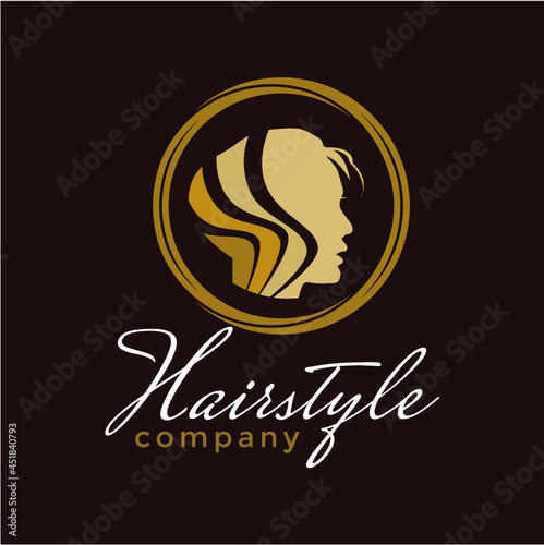 Hairstyle Women silhouette Logo Vector image
