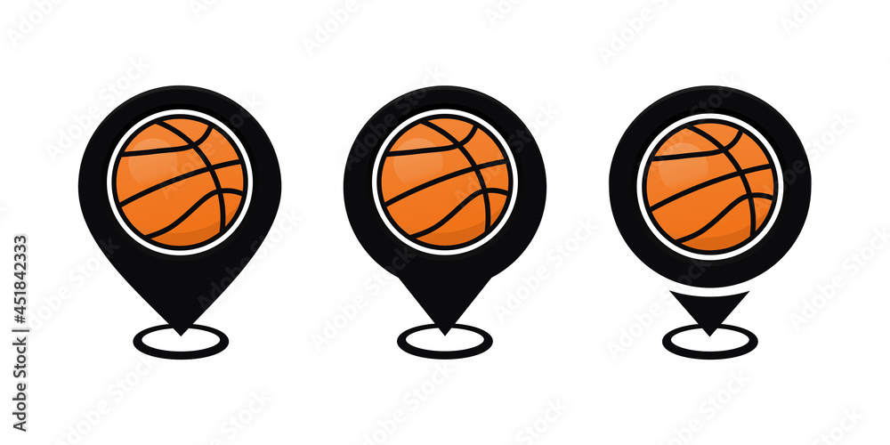 Basketball map pin. Illustration vector