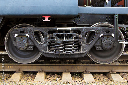 Slika na platnu A railway bogie on the rails
