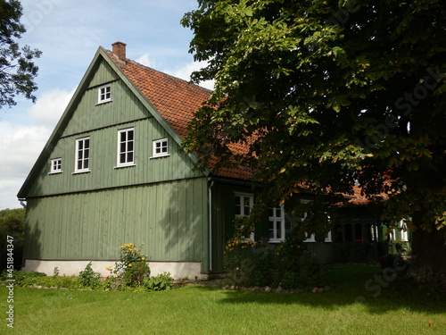 Green manor house in Mirachowo, Kashubia, Poland
