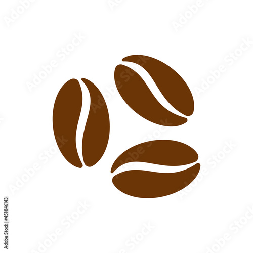 Brown coffee bean icon on white background