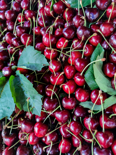Sweet cherries on the market