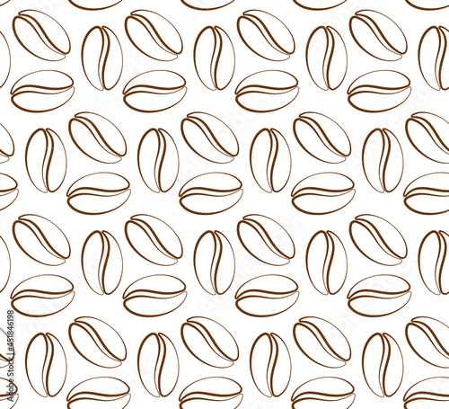 Coffee Beans seamless Pattern. Cute vector background.