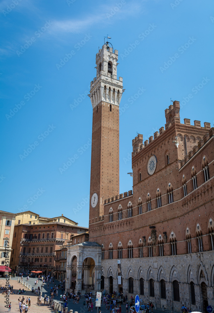 A photo of Palazzo Pubblico and Torre del Mangia in Siena
