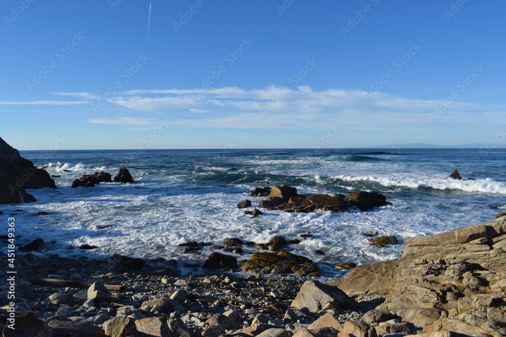 View of the ocean from 17 Mile Drive Monterey, California.