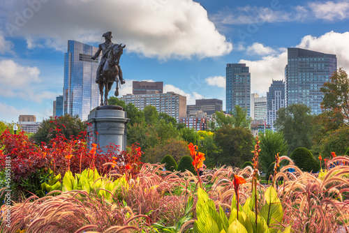 George Washington Monument at Public Garden in Boston photo