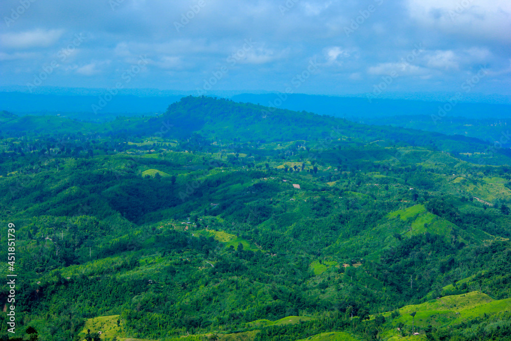 Top view of Beautiful Sajek valley green mountains  which most popular tourist destination of Bangladesh