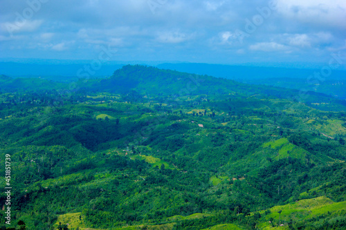 Top view of Beautiful Sajek valley green mountains which most popular tourist destination of Bangladesh