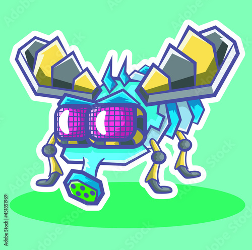 Robotized mosquito ready to take off.