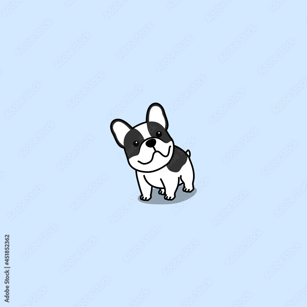 Cute french bulldog cartoon, vector illustration Stock Vector | Adobe Stock