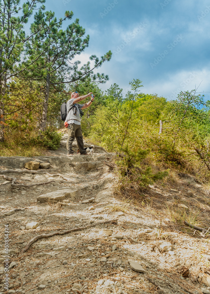 On the mountain trail leading to the WWII guerrilla hideout known as Collinacia located in the Emilia Romagna region of Italy.