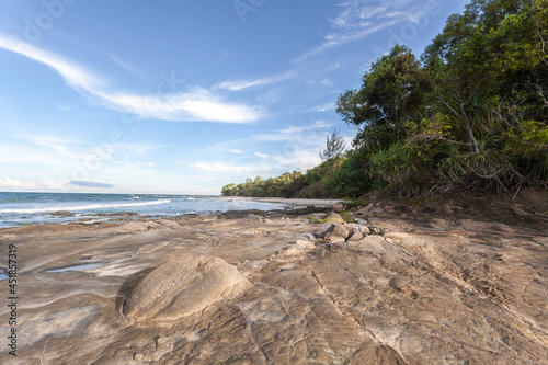 abstract rock shapes on the stony coast of borneo - malaysia.