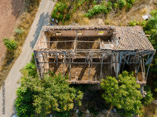 Aerial photography with drone, landscape and urban