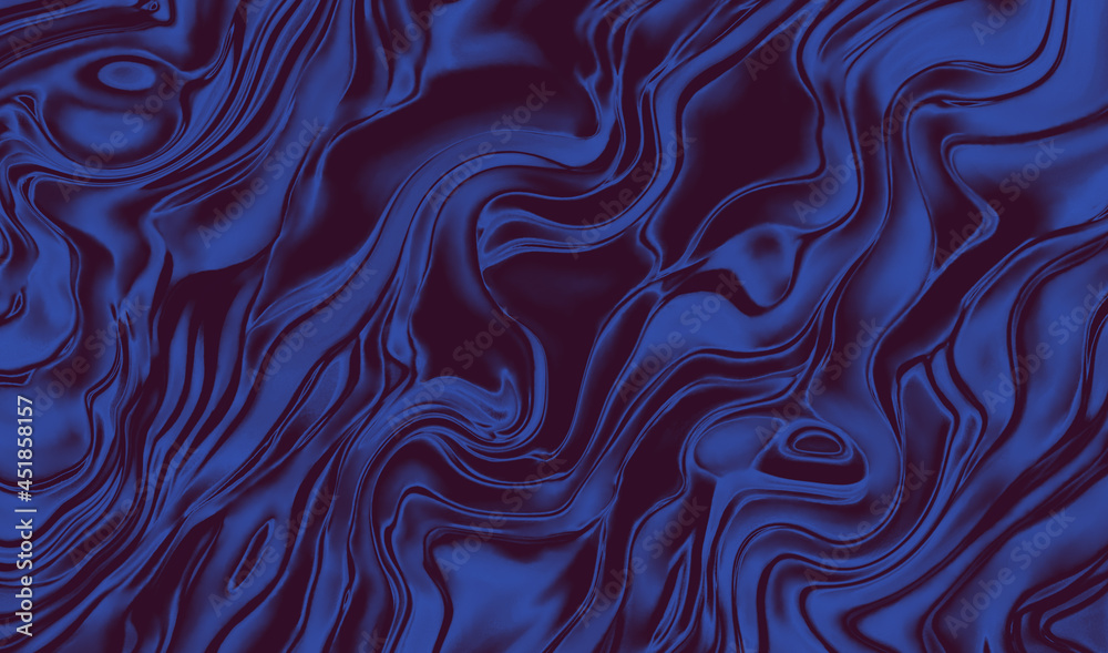 Liquid silky dark blue background.