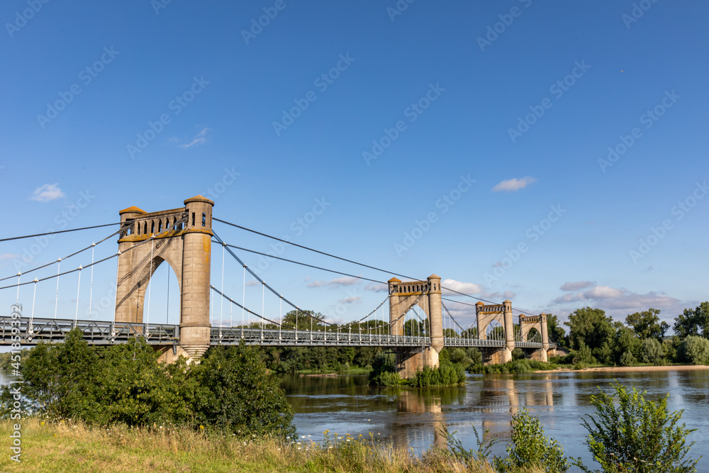 Langeais bridge over Loire River, Loire Valley, France Langeais bridge over Loire River, Loire Valley, France