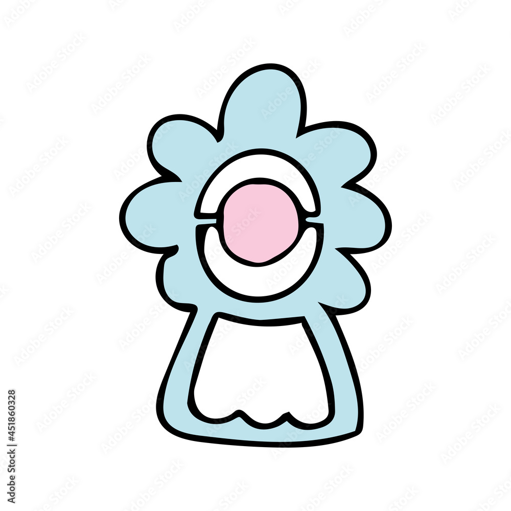 Vector illustration of a pink baby rattle. Hand drawn icon and symbol for print on baby clothes, poster, sticker, card design. Cartoon design elements. Vector illustration of a pink baby rattle. Hand drawn icon and symbol for print on baby clothes, poster, sticker, card design. Cartoon design elements.
