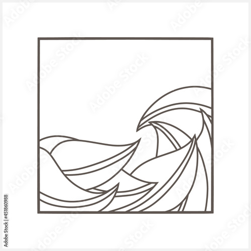 Frame with leaf isolated on white. Border for design. Sketch vector stock illustration. EPS 10