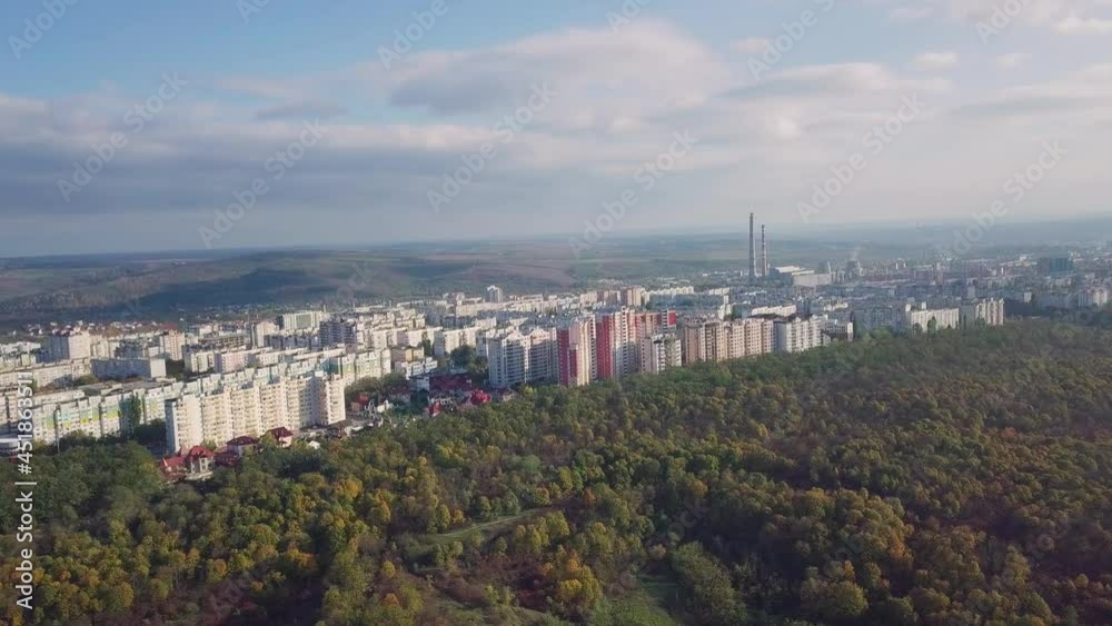 Aerial view of the city at sunset. Beautiful autumn city landscape. Kishinev, Moldova republic of. Aerial view of the city at sunset. Beautiful autumn city landscape. Kishinev, Moldova republic of.
