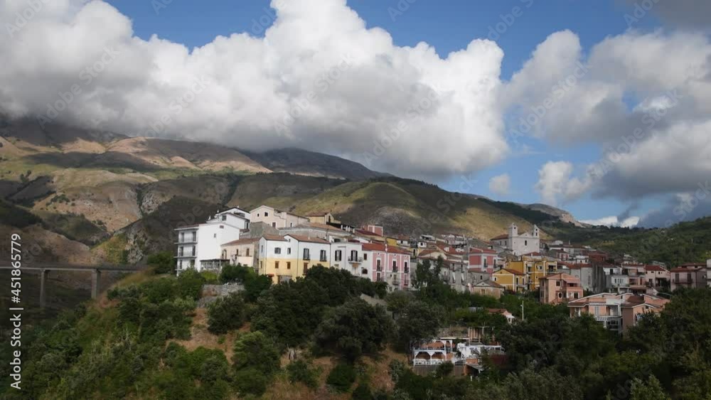 Panoramic view of San Nicola Arcella, a town of Calabria region, Italy. Panoramic view of San Nicola Arcella, a town of Calabria region, Italy.