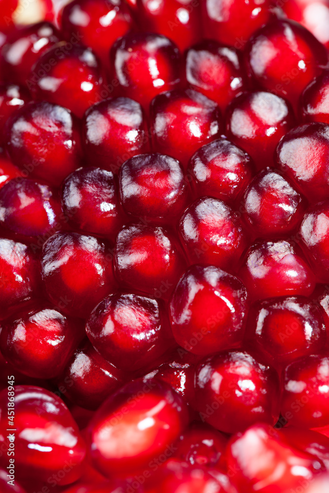 red and ripe fruit pomegranate with red grains red and ripe fruit pomegranate with red grains