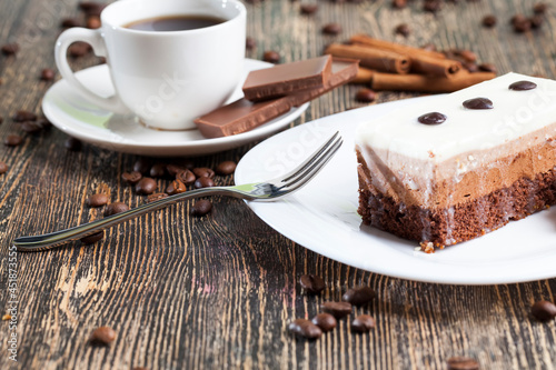 Fototapeta Naklejka Na Ścianę i Meble -  chocolate cake taste, multi layer cake for dessert
