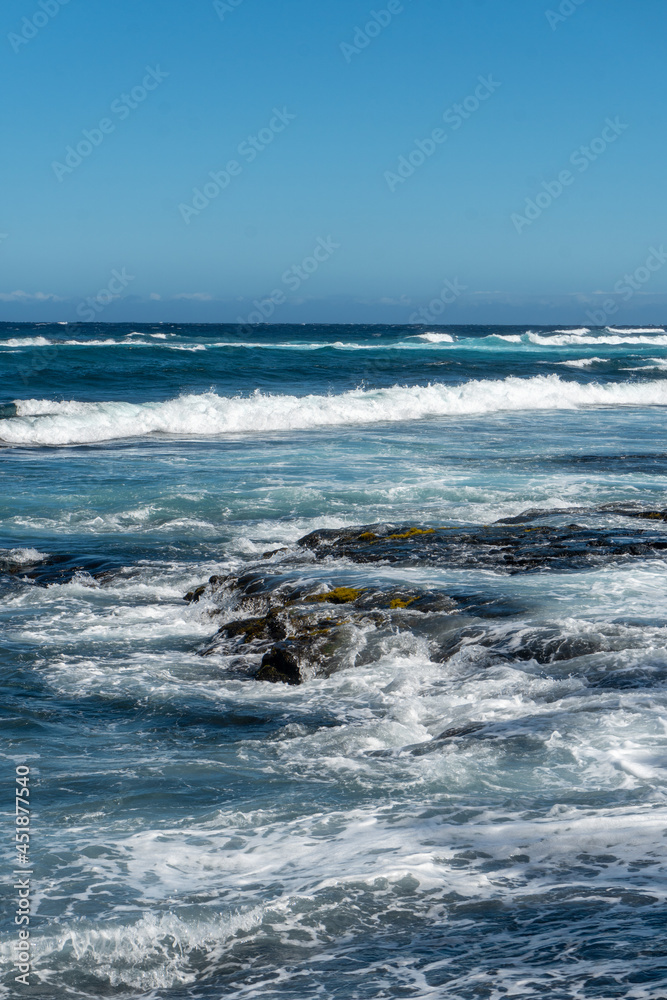 waves on a rocky beach