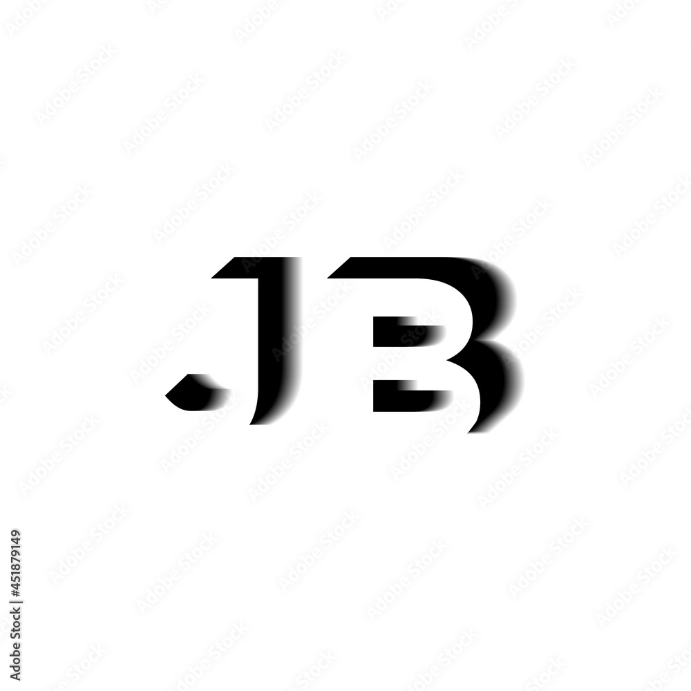 JB Monogram Shadow Shape Style Stock Vector
