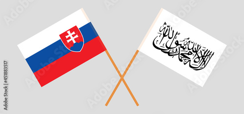 Canvas Print Crossed flags of Slovakia and Islamic Emirate of Afghanistan