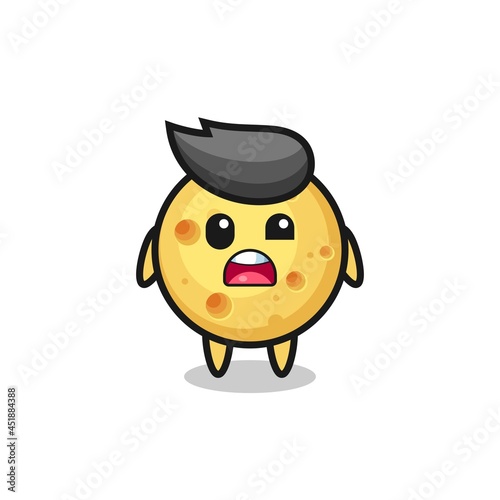 the shocked face of the cute round cheese mascot © heriyusuf
