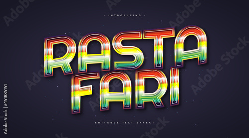 Bild auf Leinwand Colorful Rastafari Text Style with Glowing Effect