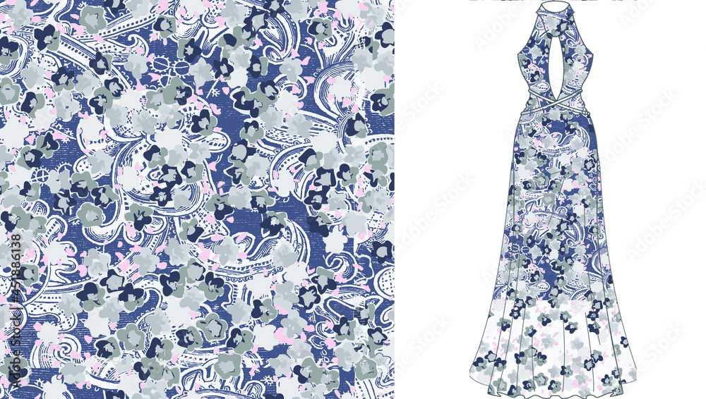 Seamless floral background. flowers pattern, used on mock up. Design for prints, wallpaper, textile. Vector illustration. Seamless floral background. flowers pattern, used on mock up. Design for prints, wallpaper, textile. Vector illustration.