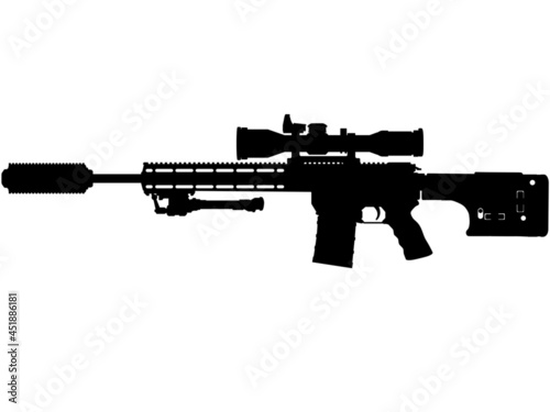Canada C20 DMR is a 7.62×51mm NATO Semi-automatic rifle, sniper rifle machine gun of the Canadian armed forces and US Army Navy Seal Sniper, US marines with ultra short riflescope 