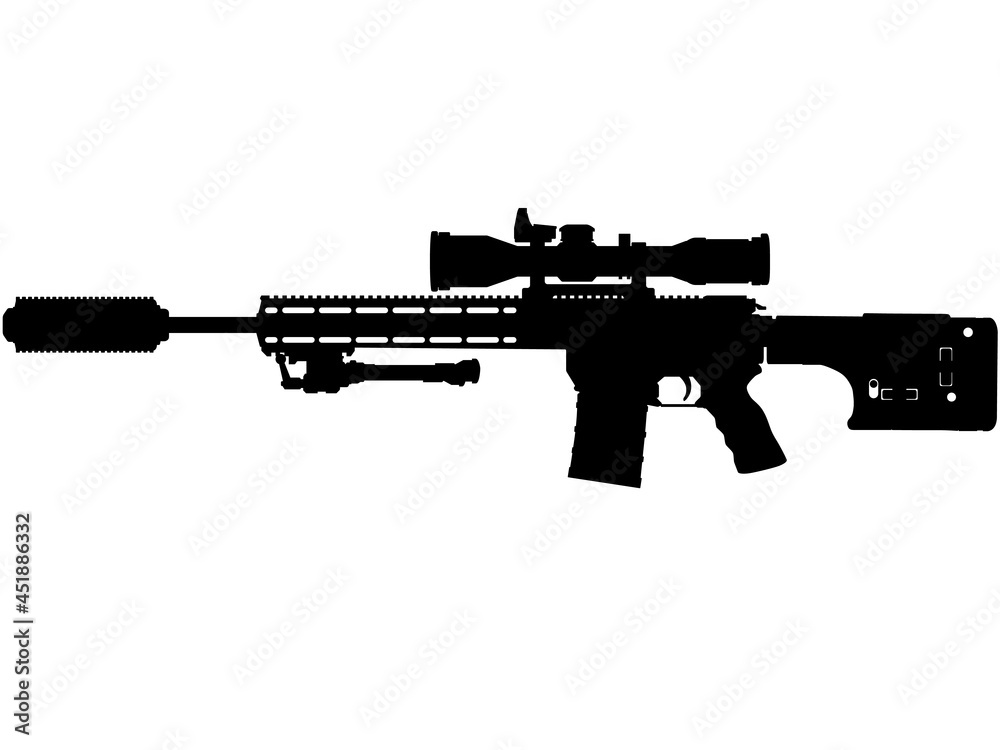 Canada C20 DMR is a 7.62×51mm NATO Semi-automatic rifle, sniper rifle machine gun of the Canadian armed forces and US Army Navy Seal Sniper, US marines with ultra short riflescope 
