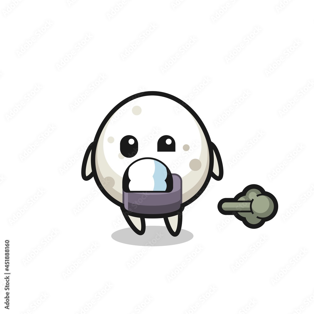 the illustration of the onigiri cartoon doing fart the illustration of the onigiri cartoon doing fart