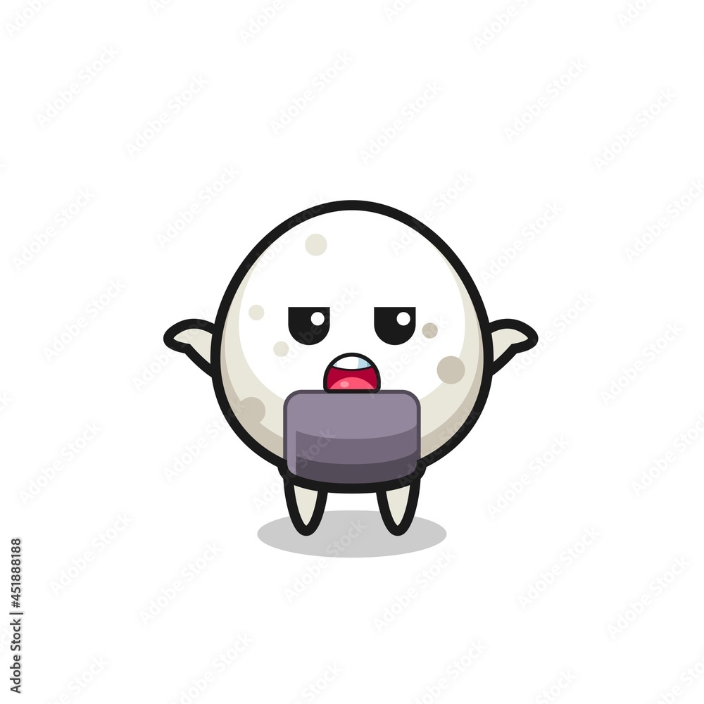 onigiri mascot character saying I do not know onigiri mascot character saying I do not know