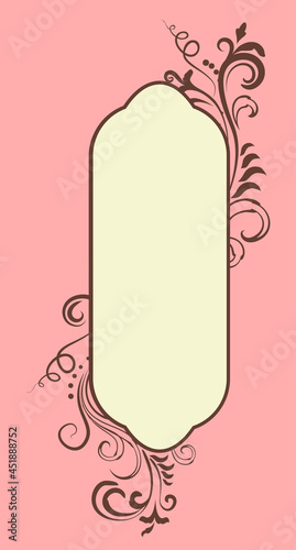 Ornamental elegant floral baroque vintage frame