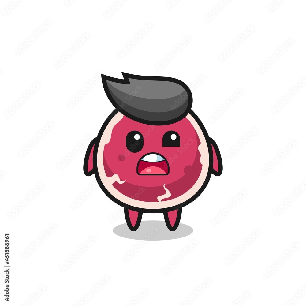 the shocked face of the cute beef mascot the shocked face of the cute beef mascot