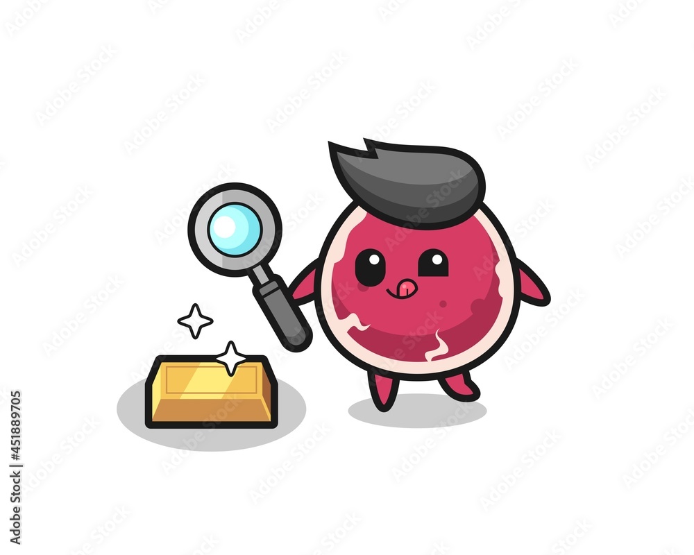beef character is checking the authenticity of the gold bullion beef character is checking the authenticity of the gold bullion