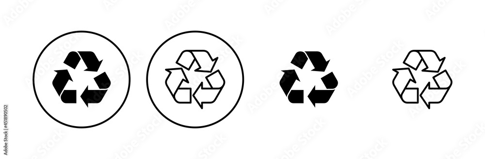 Recycle icon set. Recycling vector icon. Recycle icon set. Recycling vector icon.