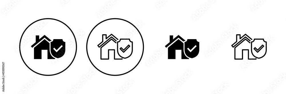 House insurance icon set. house protection icon. House insurance icon set. house protection icon.