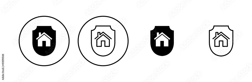 Home insurance icon set. home protection icon Home insurance icon set. home protection icon