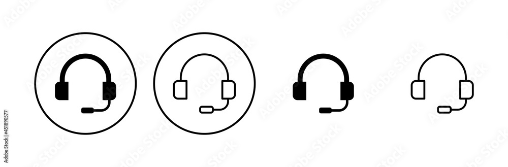 Headphone icon set. Headset icon symbols Headphone icon set. Headset icon symbols
