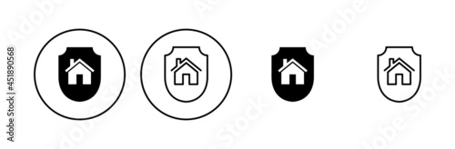 Home insurance icon set. home protection icon